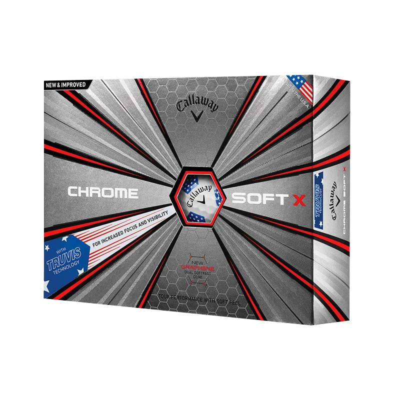CALLAWAY CHROME SOFT X TRUVIS STARS AND STRIPES GOLF BALL 3 CALLAWAY CHROME SOFT X TRUVIS STARS AND STRIPES GOLF BALL