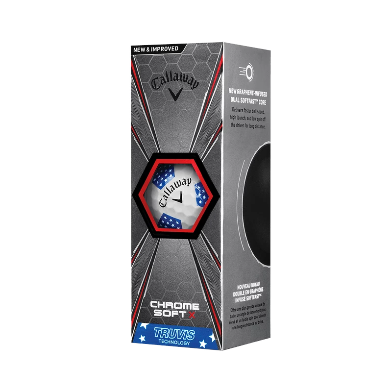 CALLAWAY CHROME SOFT X TRUVIS STARS AND STRIPES GOLF BALL 4 CALLAWAY CHROME SOFT X TRUVIS STARS AND STRIPES GOLF BALL - Image 2