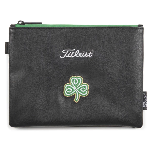 TITLEIST 2022 ZIPPERED POUCH SHAMROCK BLACK/GREEN 3 TITLEIST 2022 ZIPPERED POUCH SHAMROCK BLACK/GREEN