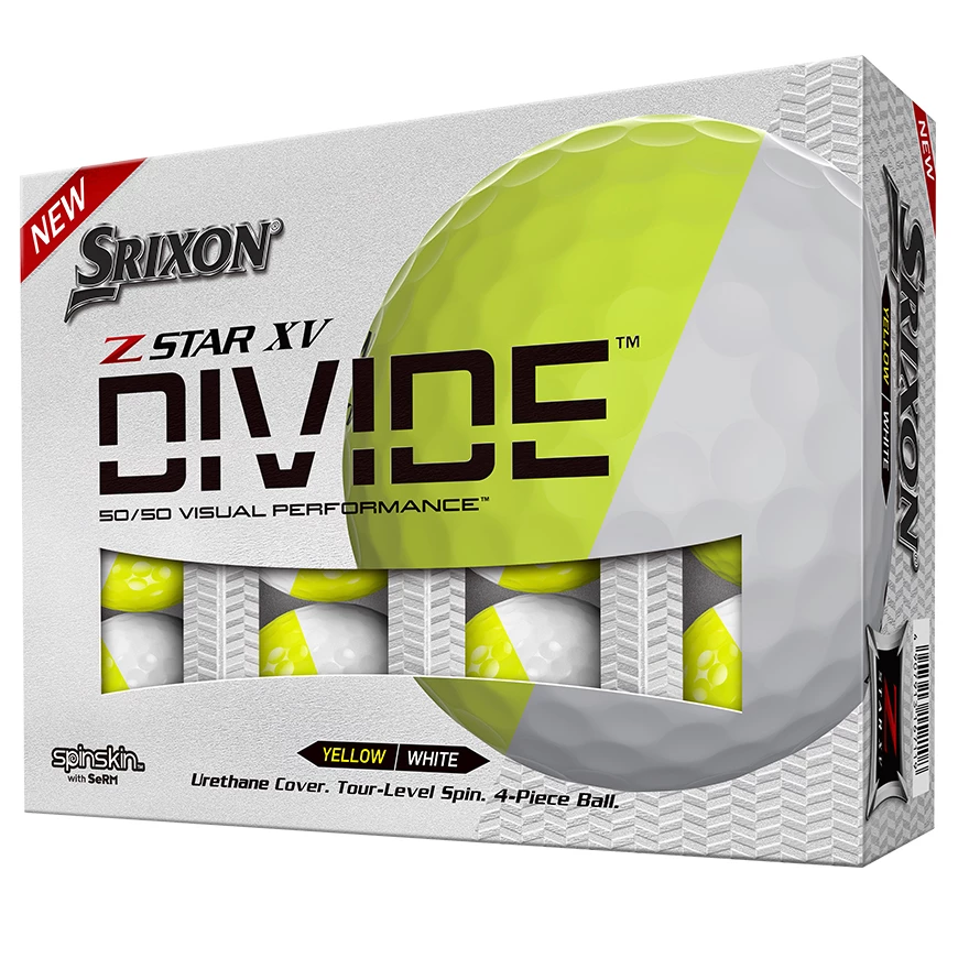 SRIXON Z-STAR XV DIVIDE GOLF BALLS 2022 WHITE / TOUR YELLOW 4 SRIXON Z-STAR XV DIVIDE GOLF BALLS 2022 WHITE / TOUR YELLOW - Image 2