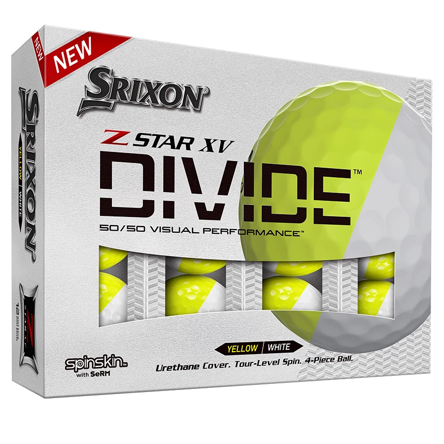 SRIXON Z-STAR XV DIVIDE GOLF BALLS 2022 WHITE / TOUR YELLOW 3 SRIXON Z-STAR XV DIVIDE GOLF BALLS 2022 WHITE / TOUR YELLOW